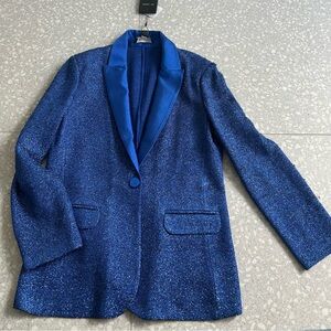 New St. John Sparkling Royal Blue Women's Blazer Jacket